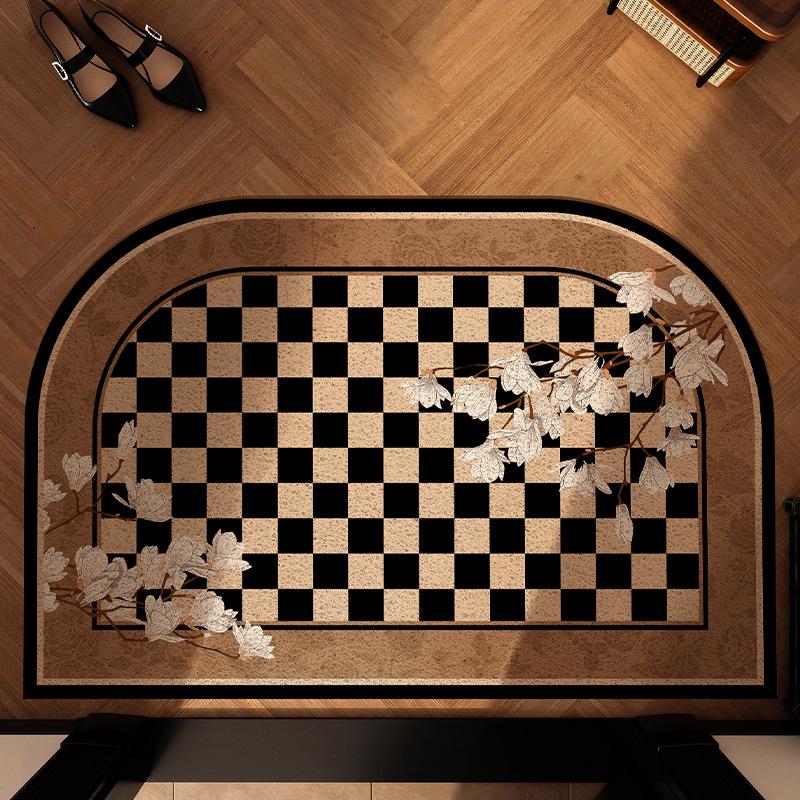 Medieval Style Light Luxury High-End Door Floor Mat Silk Ring Floor Mat Door Carpet Pvc Can Be Cut And Dirt-Resistant Floor Mat