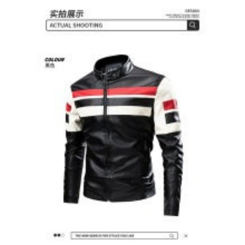 Frühlings- und Herbst Herren Lederjacke Neue Herrenjacke PU Jacke Motorradjacke Plus Samt Lederjacke für Herren