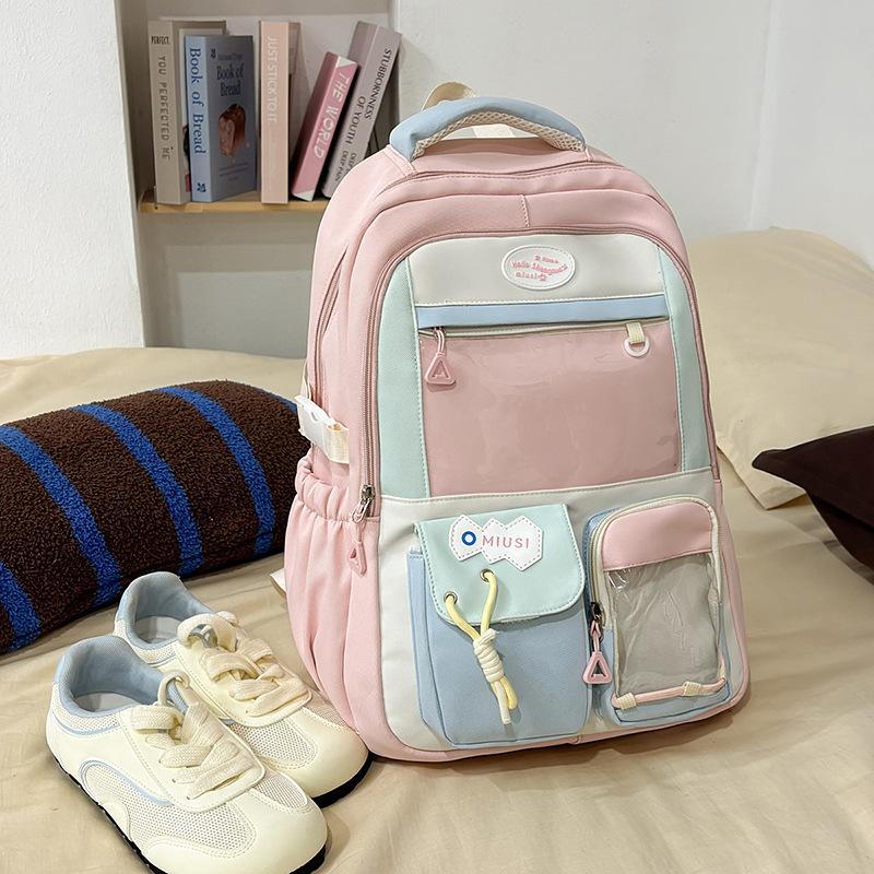 The New Schoolbag Is High-value, Fresh, Sweet and Transparent, and the Lightweight Travel Backpack for Junior High School Students.