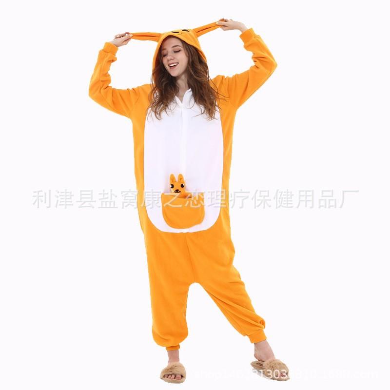 Cartoon Niedliches Tier Party Kostüm Einteiler Pyjama Fleece Haus Waschbär Giraffe Teddy Kapuze