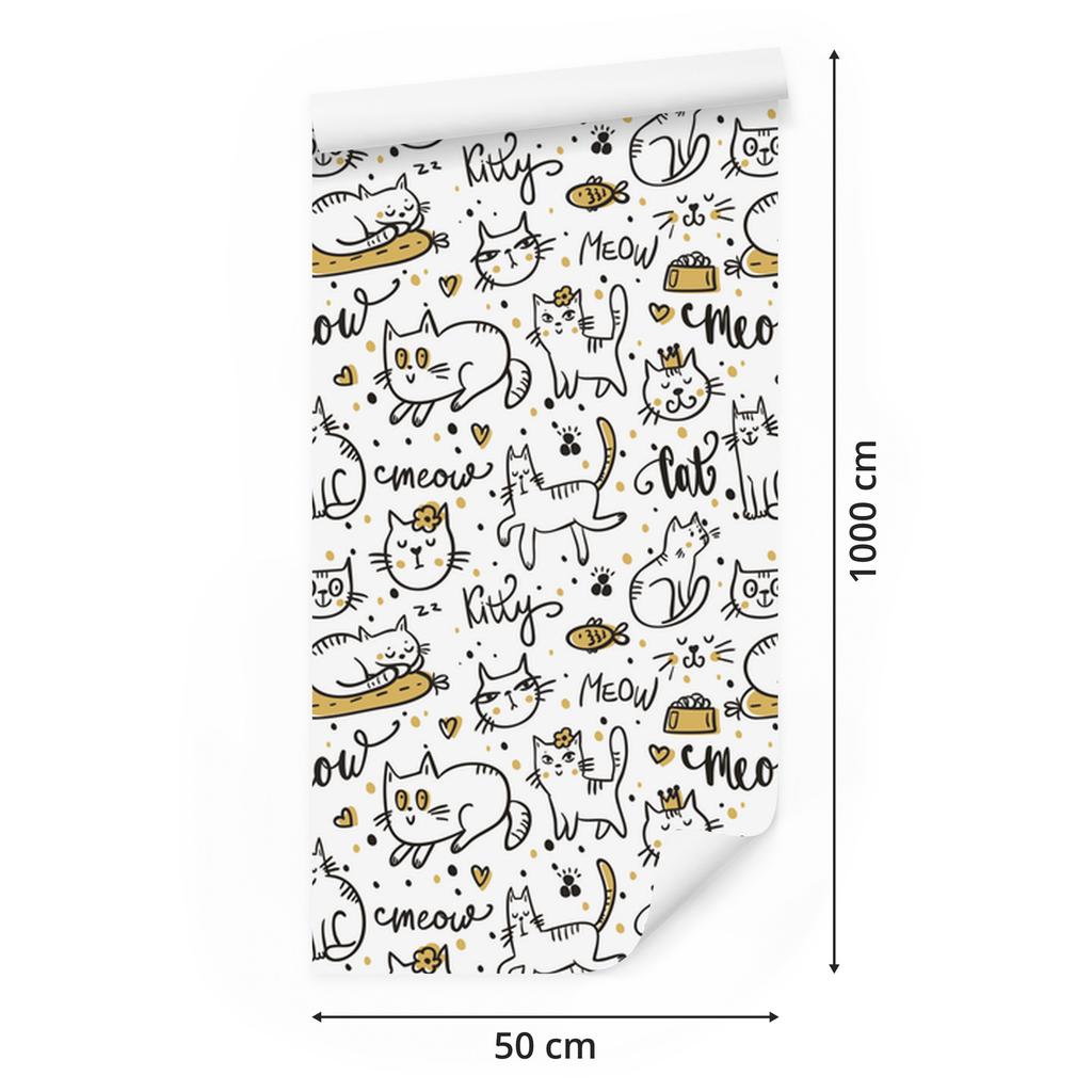 Funny kittens wallpaper for living room and bedroom 50x1000