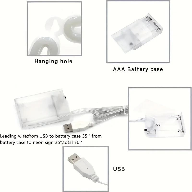 LED neonskilt, USB/batteri for bar, soverom, spillrom, bryllupsfest, veggdekorasjon, julegave