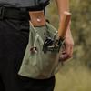 Collapsible Canvas Storage Bag PU Leather Outdoor Foraging Bag Garden Picking Pouch  Tool Storage