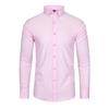 Camisa Social Masculina de Manga Longa Elástica Não Amassa - Cor Sólida