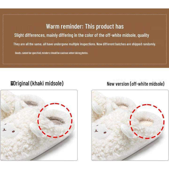 Damen Winter Baumwollpantoffeln - 2024 Niedliches Schafwoll-Plüsch, Weiche Sohle, Innen-/Außenbereich