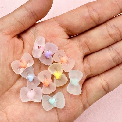 Bransoletki Biżuteria Luźne Koraliki Naszyjnik Biżuteria Akcesoria DIY Mrożone 10 SZTUK 10*15.8mm Kokardki Akrylowe Do Breloczka Do Mody