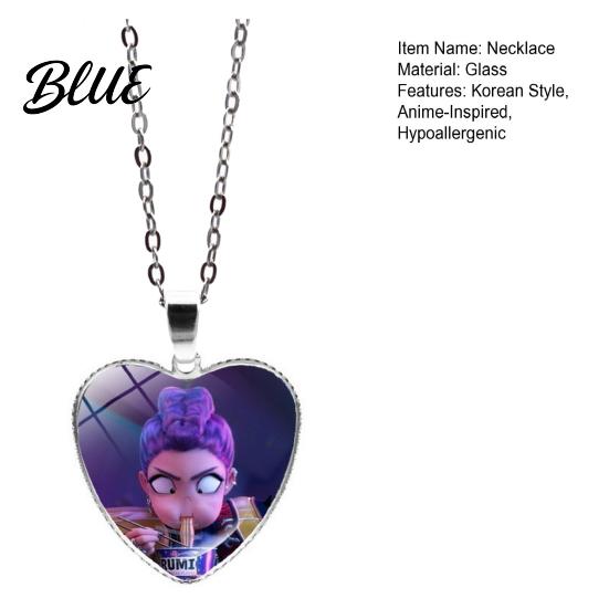 Cute Heart Pendant Korean Pop Hunters Necklace Anime Merchandise Skin-friendly