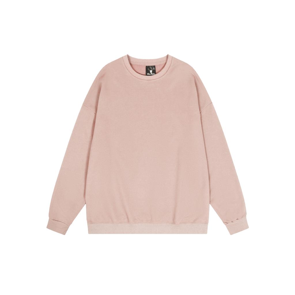 Basic Solid Color Fashionable Crew Neck Twill Sweatshirt Luxurious Relaxed-fit Versatile Unisex Long Sleeve Basic Streetwear Sweatshirt