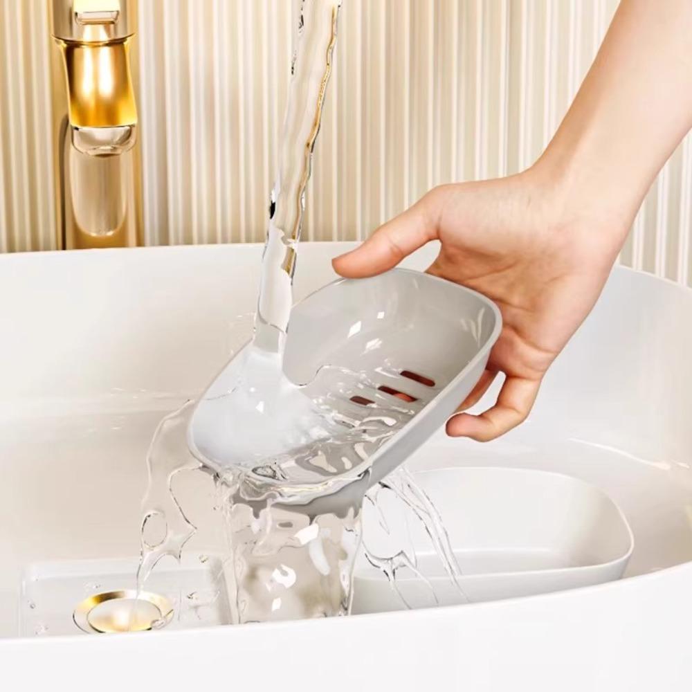 Double Layer Drain Soap Box Easy Clean Keep Soap Dry Non Slip Bottom Household Bathroom Drain Storage Rack Dish Holder