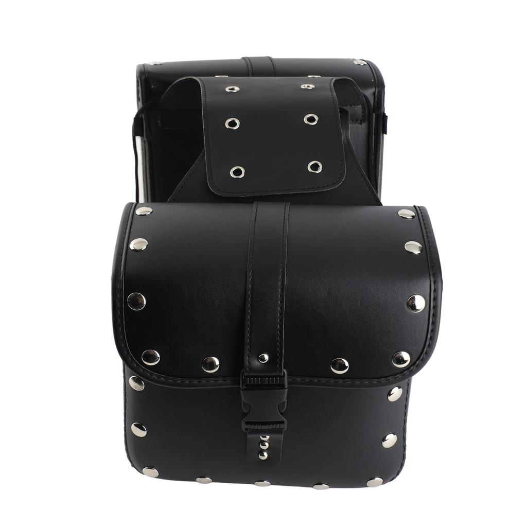 1 Pair Motorcycle Saddlebags Stylish PU Leather Side Bags Universal Luggage Storage Organizer Saddlebag Tool Bag