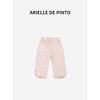 French Arielle De Pinto Girls' Plaid Pants with Bow Decoration, Autumn Heart-Shaped Lace Wide-Leg Pants
