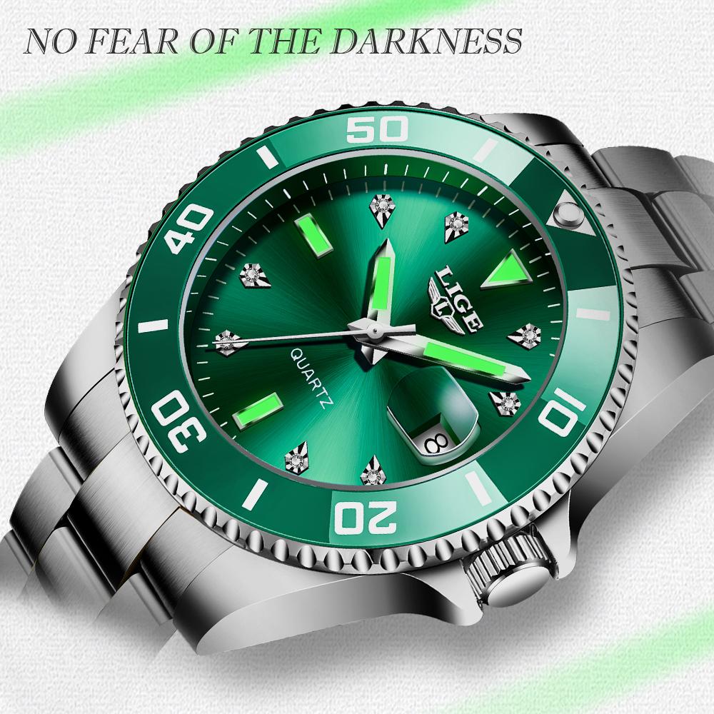 LIGE Neu Top Marke Luxus Männer Uhr Mode Lässig Wasserdicht Datum Uhr Quarz Uhren