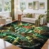 Real Betis Football Design Crystal Velvet Rug Soft Decorative Mat for Bedroom Entrance