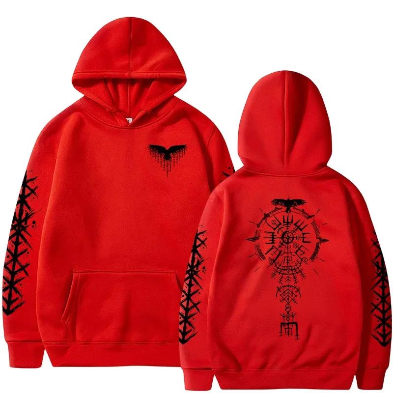 Ancient Viking Raven Print Hoodie Male Daily Casual Fashion Sporty Coats 2025 Autumn New Arrival Men's Sweatshirt High Quality