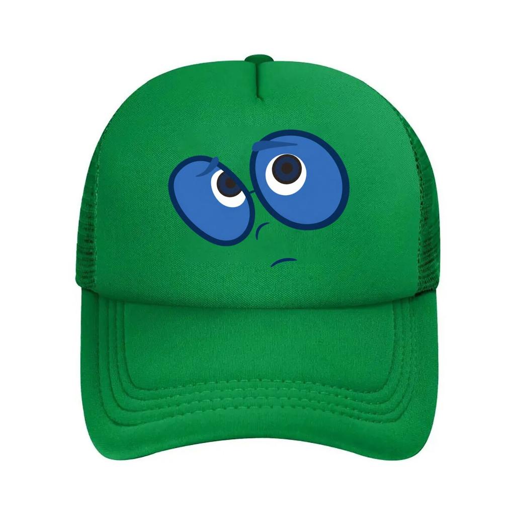 Funny Blue Glasses Eyes Cartoon Face Graphic Mesh Baseball Cap Casual Hat Outdoor For Womens Unisex FeUnisex