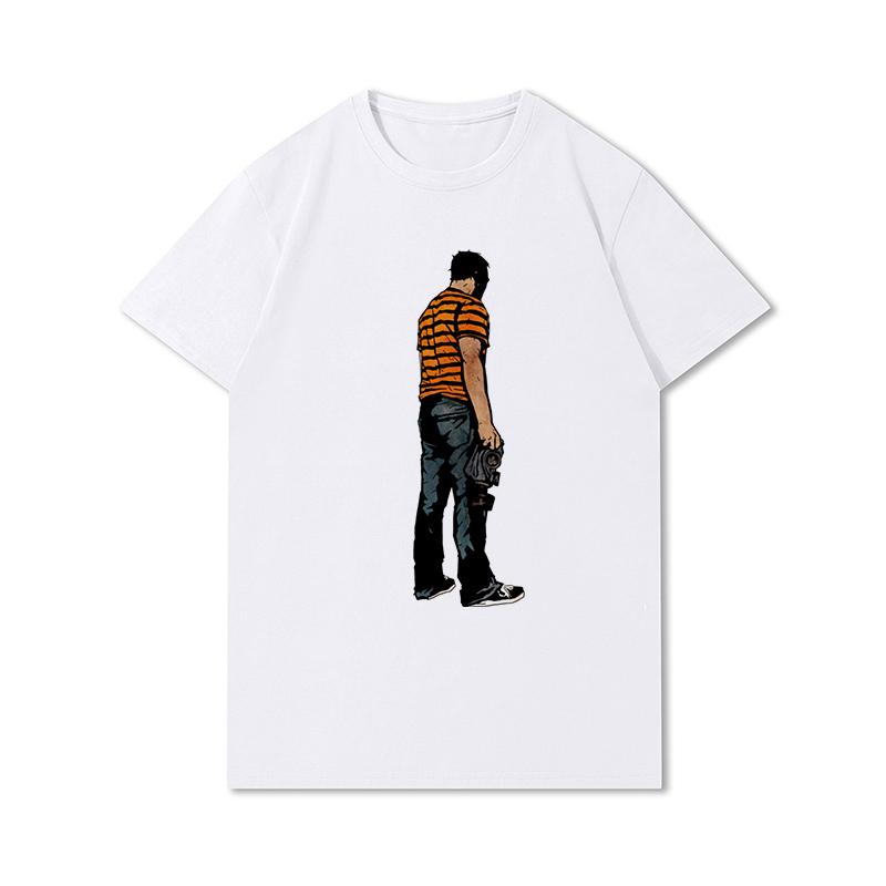 Anime Men T Shirts Retro Funny Meme Trend Y2k Graphic T-shirt Soft Unisex 100% Cotton Tee Male Tops