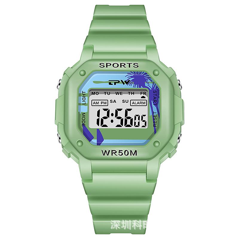 Digital Watches Lady Sports Luminous Multifunction Waterproof Chronograph Wristwatches Outdoor Girls Fashion Student Watch