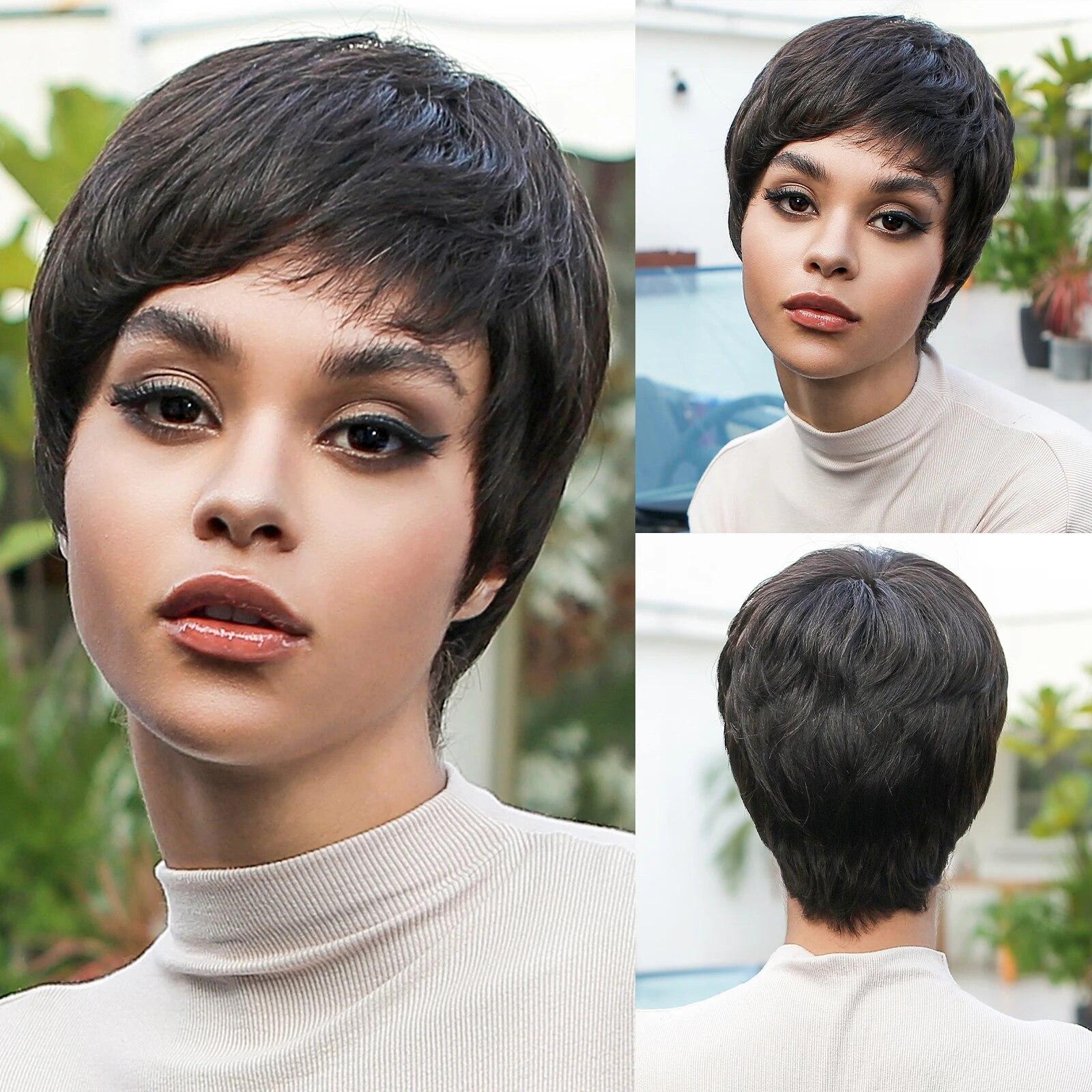 HAIRCUBE Golden Bob Pixie Cut parūka