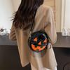 Purse Round Halloween Pumpkin Crossbody Bag Bat Wing Pumpkin Devil Shoulder Bag  Students