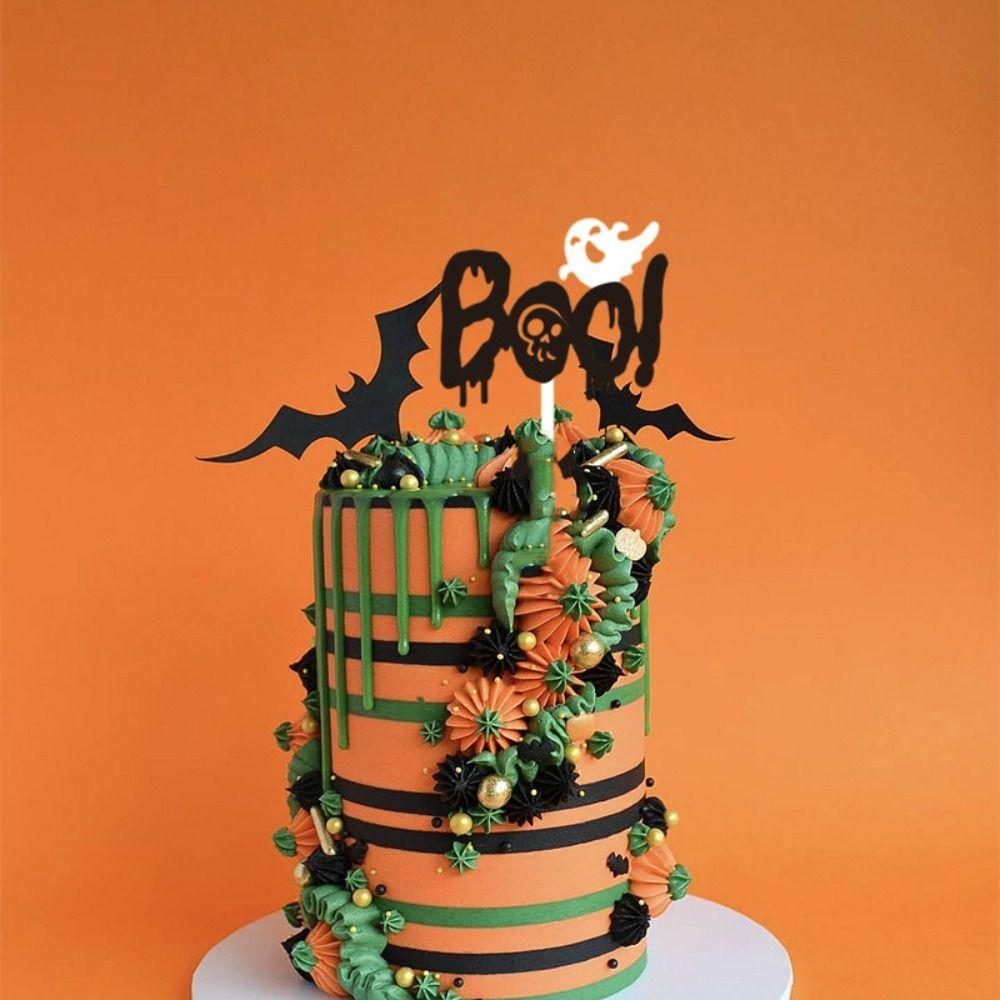 10pcs Multifunction Halloween Cupcake Toppers Reusable Halloween Cake Plug-in  Decoration