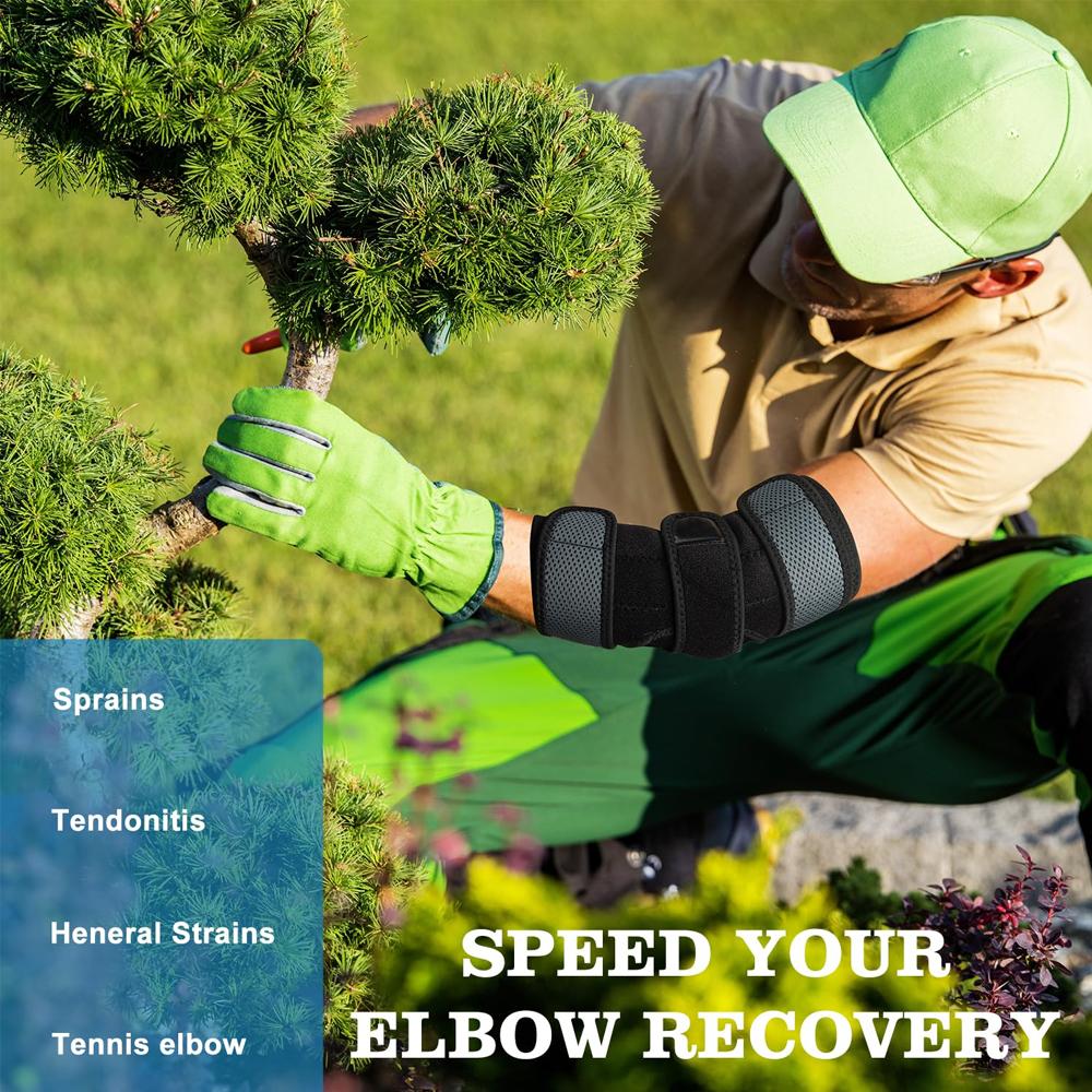 1Pc Elbow Brace, Adjustable Elbow Compression Sleeve With Removable Splints,Ulnar Nerve Entrapment Brace,Tendonitis Elbow Splint