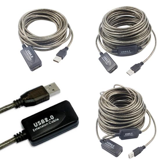 5/10/15/20m USB 2.0 Active Extension Repeater Cable Signal Booster Extended Cord