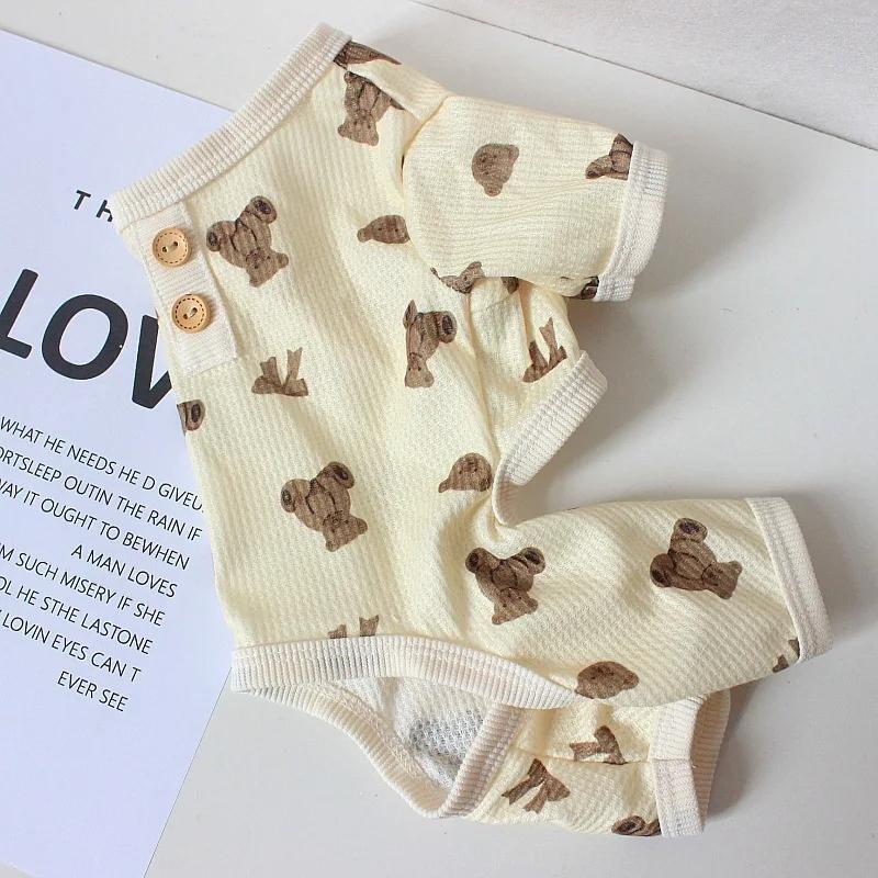 Kombinézy pro domácí mazlíčky Medvědí vesta Jarní Letní Oblečení pro Teddyho Francouzský buldoček Pohodlí Prodyšné štěně
