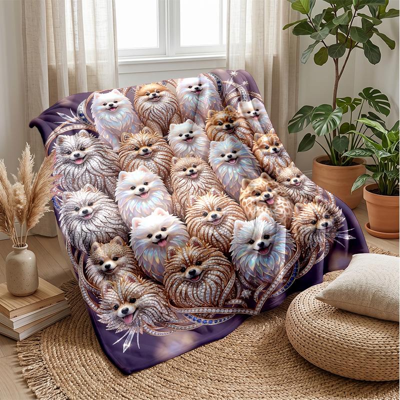 Elegant French Bulldog Portrait Theme blanket Lightweight Warm Flannel Blanket Decorative Throw Blanket for Home Decoration