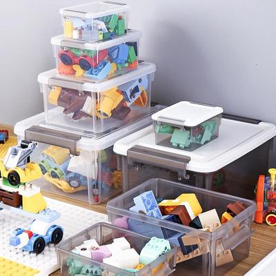 Organizador de Armazenamento de Plástico Transparente para Brinquedos e Utensílios Infantis
