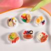 6Pcs/Set Doll House Scene Ornaments Diy Miniature Landscape Fairy Garden Decors Accessories Dollhouse Mini Dim Sum Platter