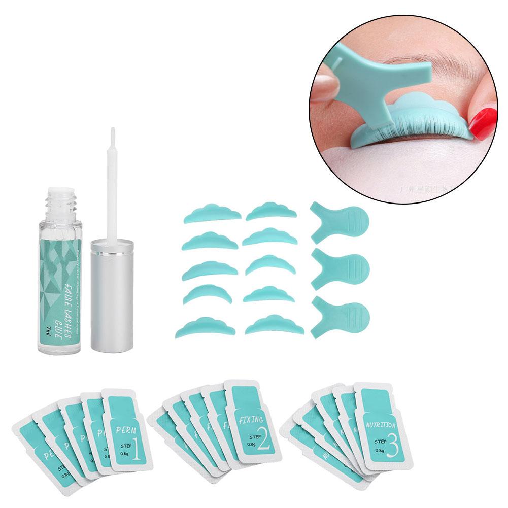 Kit per la permanente delle ciglia Patch in silicone riutilizzabile per ciglia Set per arricciare Strumento per il sollevamento delle ciglia