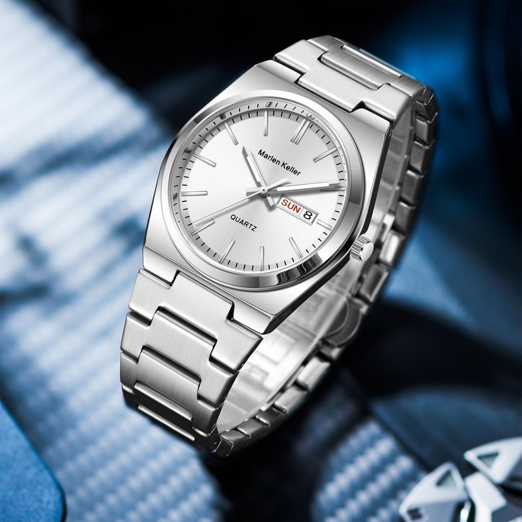 Luxury Quartz Man Wristwatch Sport Men Watches Waterproof Luminous Date Week Stainless Steel Men's Watch