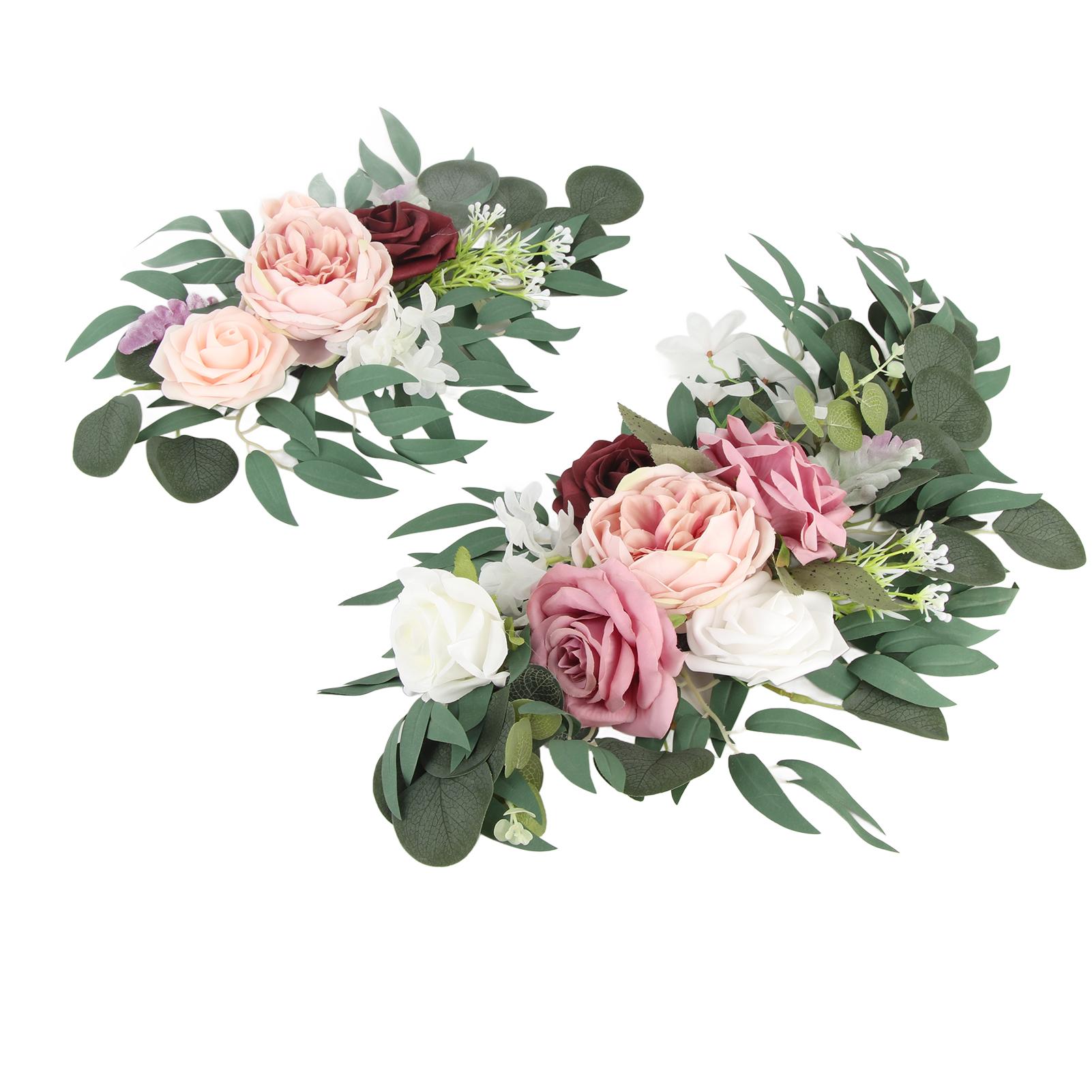

2pcs Artificial Arch Flowers Swag for Wedding Welcome Sign Floral Decoration Reception Backdrop Decoration Type 6