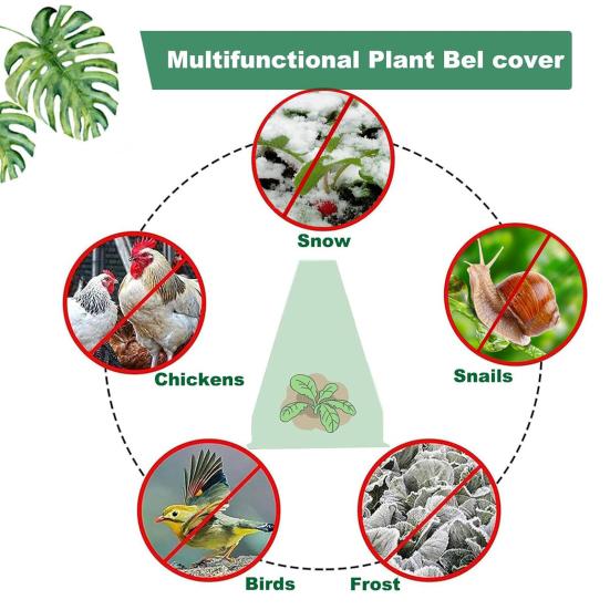 Garden Cloches Reusable Plant Cloches Transparent Bell Jar Covers for Protecting Plants Seedlings from Sun Frost Snails Birds