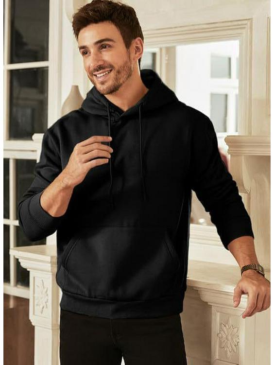 Moletom de Algodão Pesado Unissex - Casual com Caimento Solto, Cor Sólida, Ombro Caído