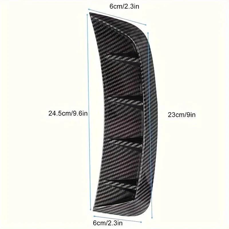 2Pcs Auto Front Bumper Side Wing Air Intake Flow Vent Hood Exterior Decorative Sticker Cover Black Carbon Fiber Car Styling