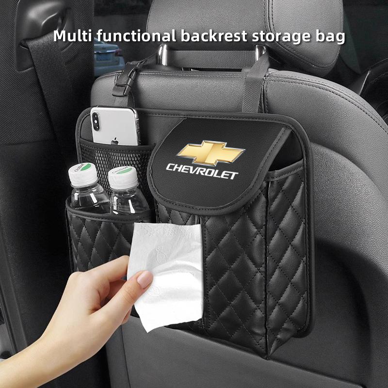 Hanging Car Seat Back Storage Bag Water Cup Tissue Organizer Box For Chevrolet Z71 Aveo Impala Lacetti Malibu Sail SS Cruze SS
