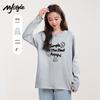 MJ STYLE Women's Pure Cotton Crew Neck Long Sleeve T-Shirt