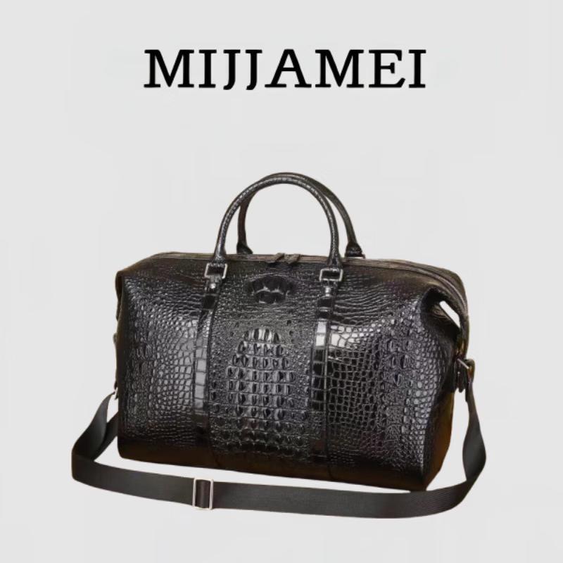 

Premium Men s Alligator-Grain Leather Business Travel Bag