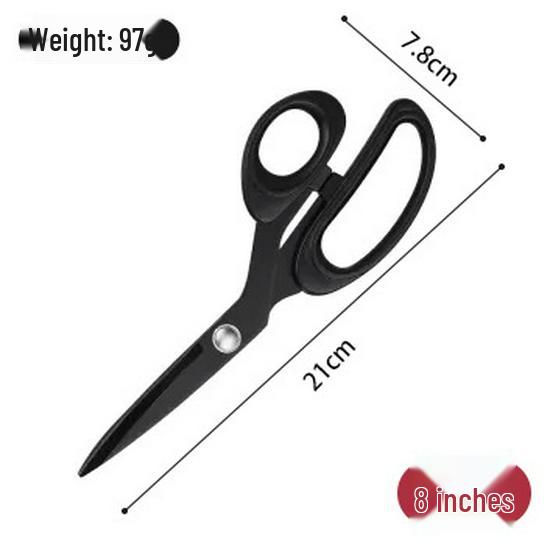 Professional Fabric Cutting Scissors: Tailoring, Dressmaking, Household Sewing, Crafting - Large, Blackened