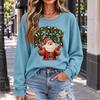 Women's Casual Christmas Print Crewneck Top, Holiday Graphic Tee for Parties and Everyday Wear