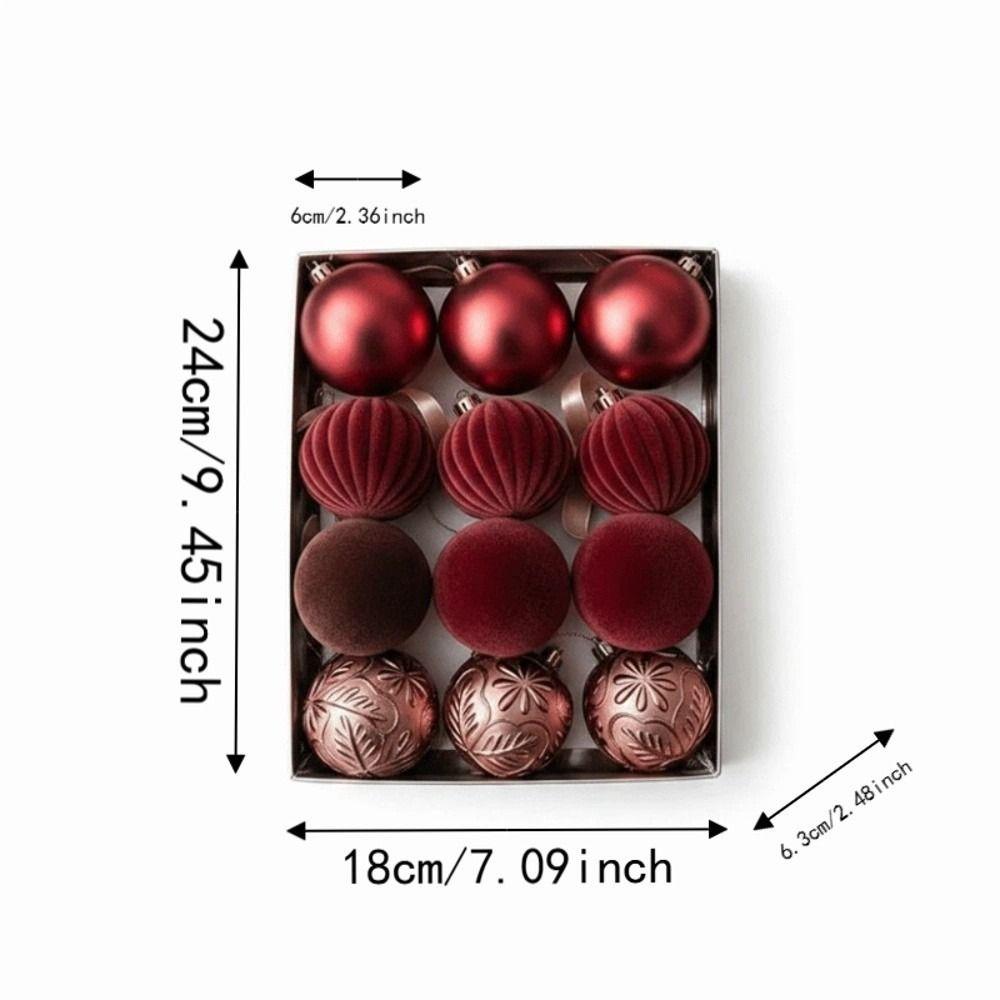 Xmas Decor Electroplated Christmas Ornaments Spherical Festive Flocked Baubles Shatterproof Luxury Velvet Balls Hotels