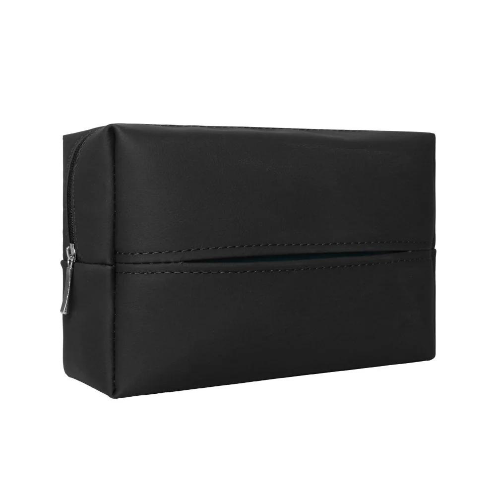 Car Tissue Box Holder Nappa Leather Car Center Console Armrest Napkin Box Sun Visor Backseat Tissue Case with Fix Strap