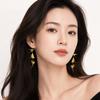 Alloy Six-Feathered Lark Earrings Chinese Style Gold Bird Earrrings  Party Jewelry Accessory Gift