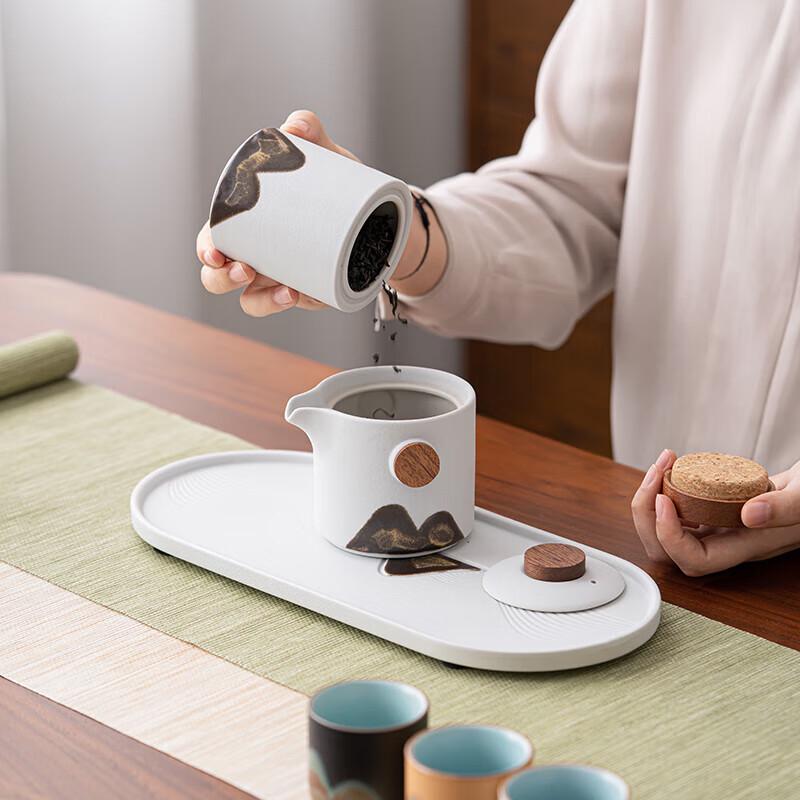 Thousand-Mile Rivers and Mountains Hand-painted Ceramic Tea Set