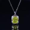 Stylish Women Jewelry Set Apple Green Ice Cut Necklace Kunzite High Carbon Diamond Ring Gemstone Gift Set