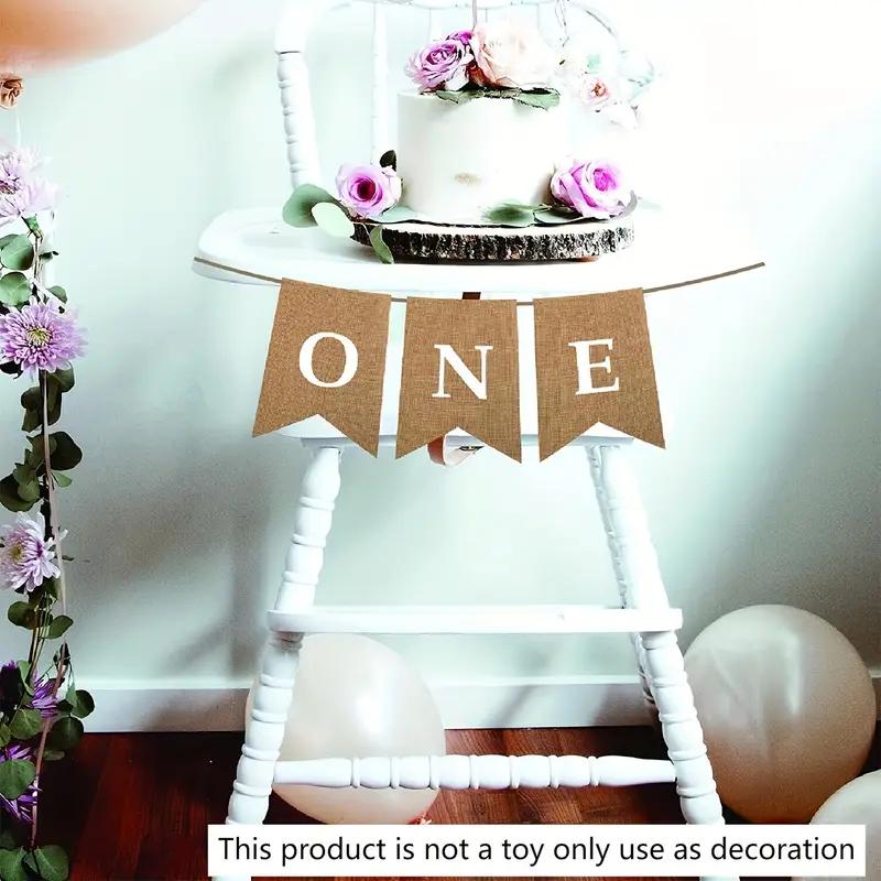 First Birthday Banner with ONE Text Garland Style Decoration for Infant Boys and Girls Perfect As Party Decor Memorial Keepsake