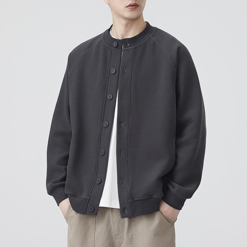 Anyang 2025 Autumn Men's Heavyweight Button Cardigan: Trendy, Loose, Casual Jacket
