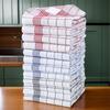 12-1 Pcs Highly Absorbent Kitchen Towel - Checkered Pattern Low Plush Pad, Used for Drying Utensils, Cleaning, and Hand Wiping