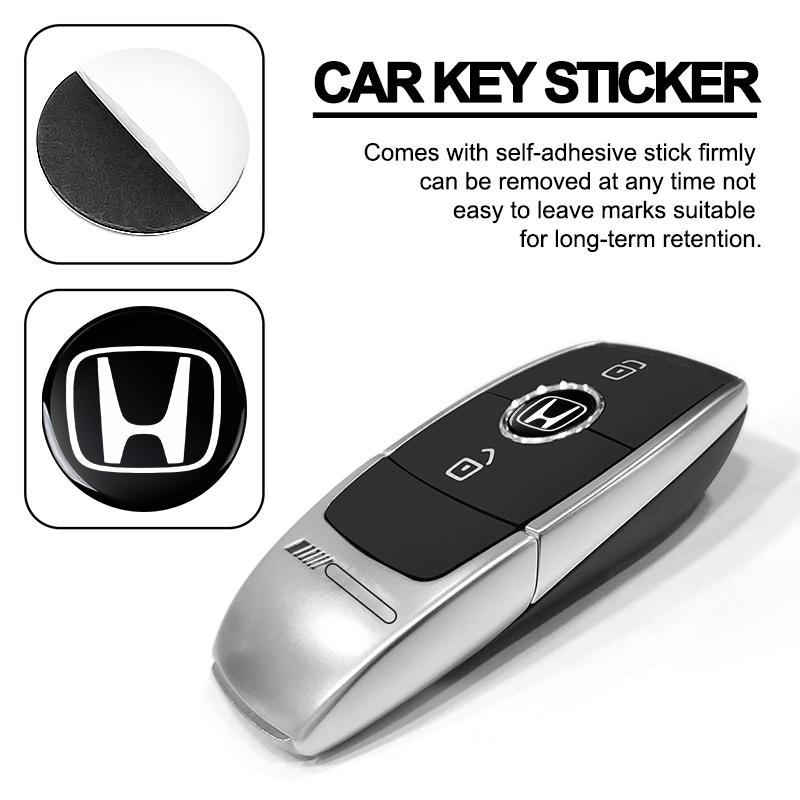 2/5/10Pcs 14mm Car Remote Key Fob Emblem Badge Radio Button Sticker For Honda Fit Mugen Insight Type S R VTEC DOHC Modulo Vezel Legend RR Si